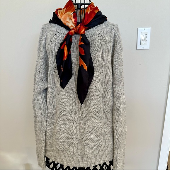 ANTHROPOLOGIE OPEN WEAVE CREW NECK SWEATER NEW WITH TAGS SIZE SMALL GRAY